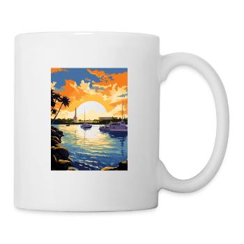 Pearl Harbor Hawaii Vintage Reiseposter Souvenir - Tasse - Weiß - Rechts