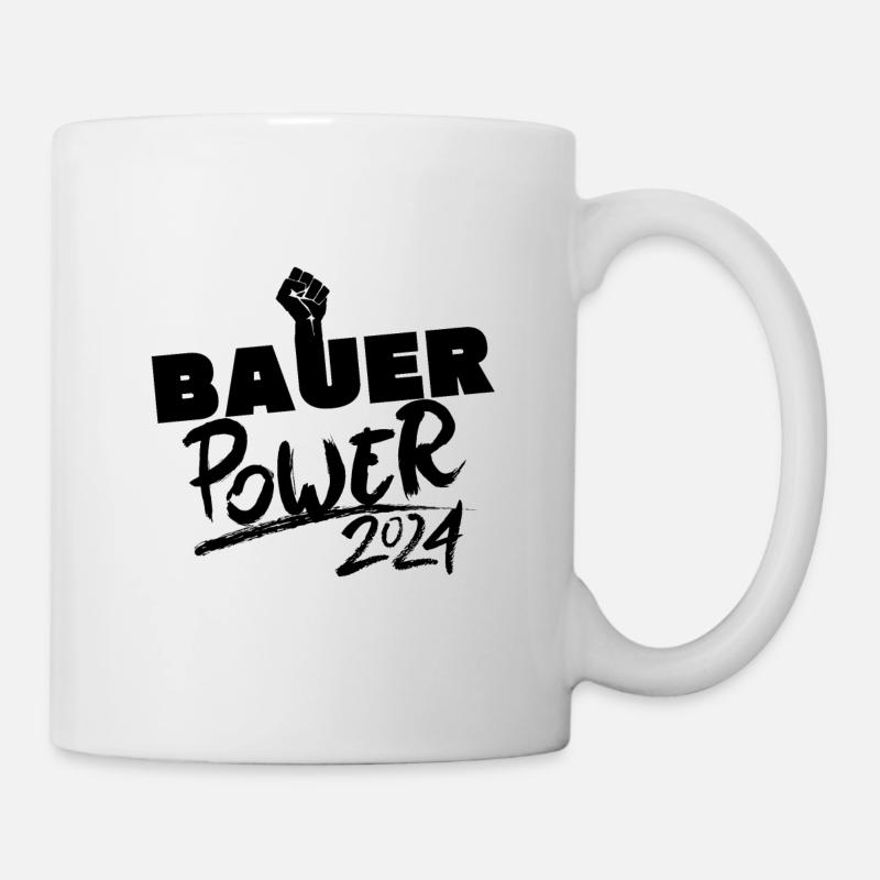 Bauer Power 2024 Bauernproteste Bauerndemo Spruch - Tasse - Weiß