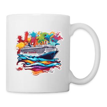 Bateau pirate / Bateau / Mer / Océan / Vagues - Mug blanc - blanc - Droite