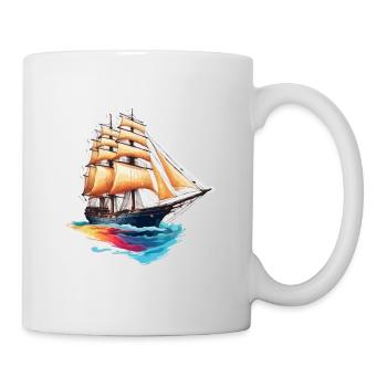 Bateau pirate / Bateau / Mer / Océan / Vagues - Mug blanc - blanc - Droite