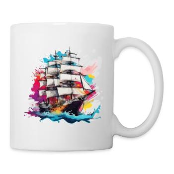 Bateau pirate / Bateau / Mer / Océan / Vagues - Mug blanc - blanc - Droite