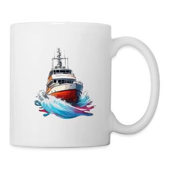 Bateau pirate / Bateau / Mer / Océan / Vagues - Mug blanc - blanc - Droite