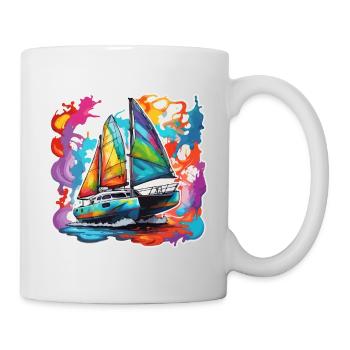 Bateau pirate / Bateau / Mer / Océan / Vagues - Mug blanc - blanc - Droite