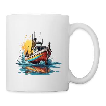 Bateau pirate / Bateau / Mer / Océan / Vagues - Mug blanc - blanc - Droite