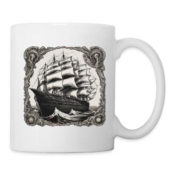 Bateau pirate / Bateau / Mer / Océan / Vagues - Mug blanc - blanc - Droite