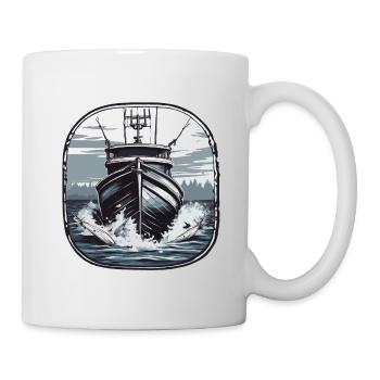 Bateau pirate / Bateau / Mer / Océan / Vagues - Mug blanc - blanc - Droite