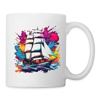 Bateau pirate / Bateau / Mer / Océan / Vagues - Mug blanc - blanc - Droite