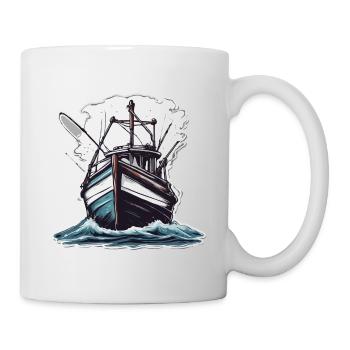 Bateau pirate / Bateau / Mer / Océan / Vagues - Mug blanc - blanc - Droite