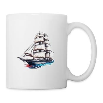 Bateau pirate / Bateau / Mer / Océan / Vagues - Mug blanc - blanc - Droite