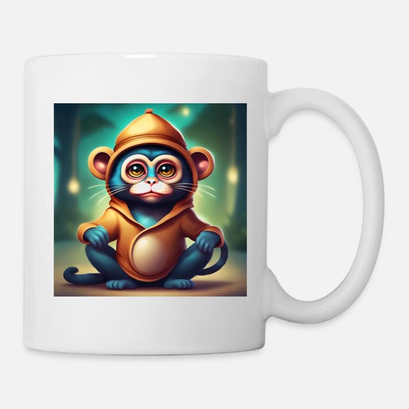 Katzen Äffchen - Tasse - Weiß