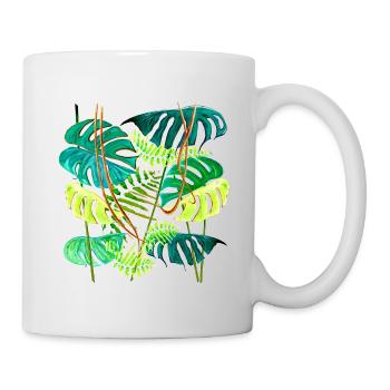 forêt tropicale monstera - Mug blanc - blanc - Droite