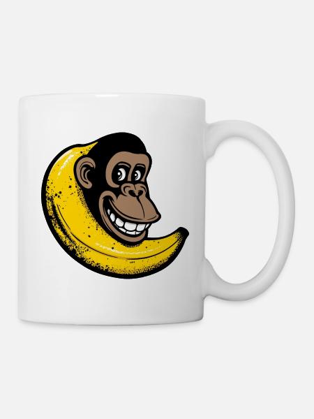 Affe fusioniert mit Banane - Tasse - Weiß