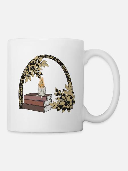 Blumen Bücher Fantasy - Tasse - Weiß
