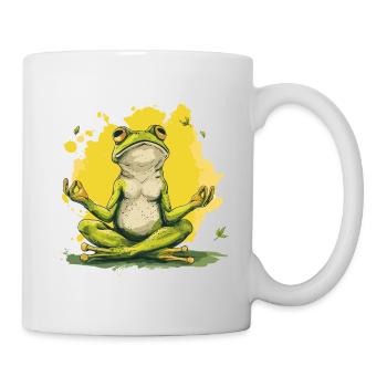 Yoga Frosch Entspannung Chillen Meditation - Tasse - Weiß - Rechts
