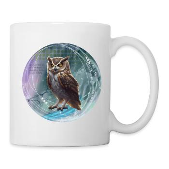 Fabulous owl illustration magic background - Mug - white - Right