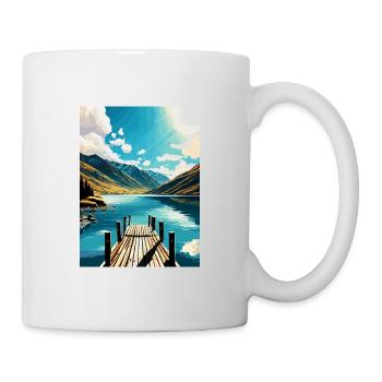 Nelson Lakes Neuseeland Vintage Reiseposter WPA - Tasse - Weiß - Rechts