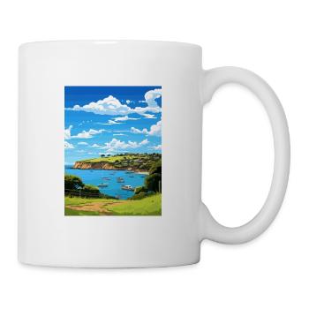 Waiheke Island Neuseeland Vintage Reiseposter - Tasse - Weiß - Rechts