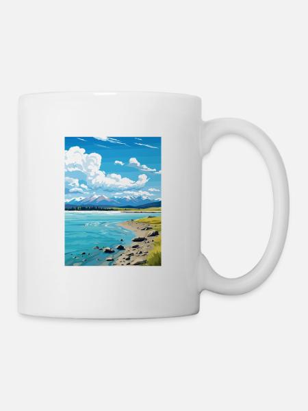 Lac Tekapo Nouvelle-Zélande Nz Vintage Travel Poster - Mug blanc - blanc