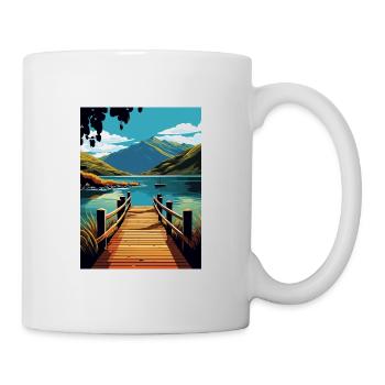 Nelson Lakes Neuseeland Vintage Reiseposter WPA - Tasse - Weiß - Rechts