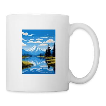 Lake Matheson Neuseeland Vintage Reiseposter - Tasse - Weiß - Rechts