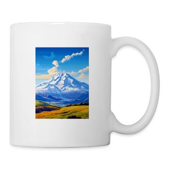 Mount Ruapehu Neuseeland Vintage Reiseposter - Tasse - Weiß - Rechts