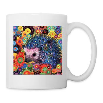 igel, bunt, tier, geschenk, geschenkidee - Tasse - Weiß - Rechts