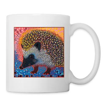 igel, bunt, tier, geschenk, geschenkidee - Tasse - Weiß - Rechts