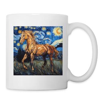 Cheval, Animal, Van Gogh, Nuit Étoilée - Mug blanc - blanc - Droite