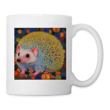 igel, bunt, tier, geschenk, geschenkidee - Tasse - Weiß - Rechts