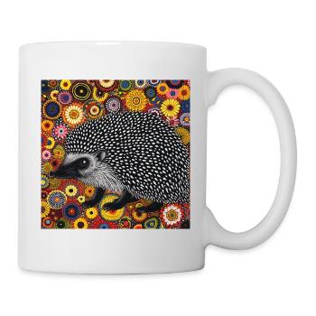 igel, bunt, tier, geschenk, geschenkidee - Tasse - Weiß - Rechts