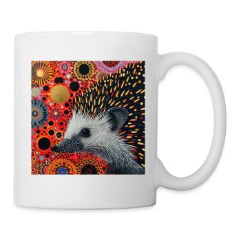igel, bunt, tier, geschenk, geschenkidee - Tasse - Weiß - Rechts