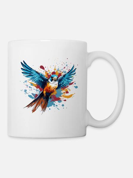 Buntfalke Farbkleckse Farbspritzer - Tasse - Weiß