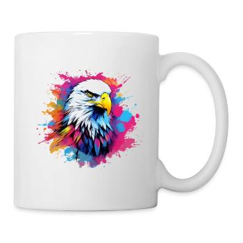 Colorful eagle bald eagle splash of color - Mug - white - Right