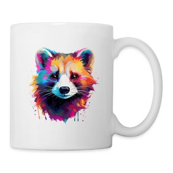 Buntes Frettchen Farbkleckse Farbspritzer - Tasse - Weiß - Rechts