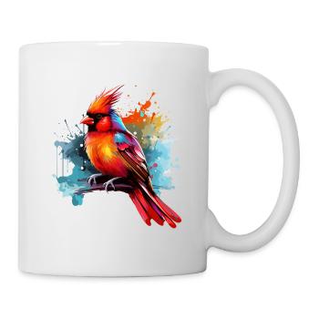 Colorful Red Cardinal Splashes of Paint Splashes - Mug - white - Right