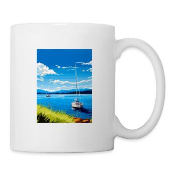 Lake Taupo Neuseeland Vintage Reiseposter WPA - Tasse - Weiß - Rechts