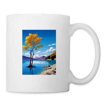 Lake Wanaka Neuseeland Vintage Reiseposter WPA - Tasse - Weiß - Rechts