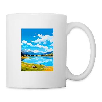 Lake Hayes Neuseeland Vintage Reiseposter WPA - Tasse - Weiß - Rechts