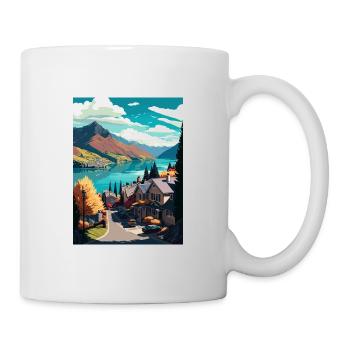Queenstown New Zealand Vintage Travel Poster WPA - Mug - white - Right