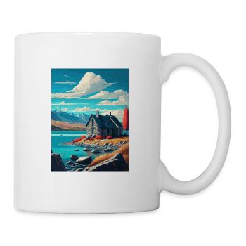 Lake Tekapo Neuseeland Vintage Reiseposter WPA - Tasse - Weiß - Rechts