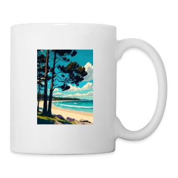 Manly Beach Australien Vintage Reiseposter WPA - Tasse - Weiß - Rechts