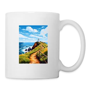 Nugget Point Nouvelle-Zélande Vintage Affiche de voyage WPA - Mug blanc - blanc - Droite