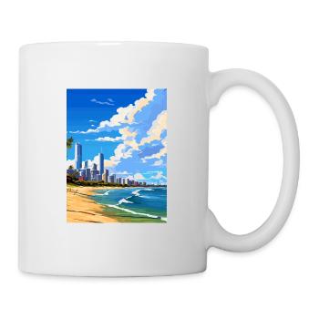 Gold Coast Australien Deko Vintage Reiseposter - Tasse - Weiß - Rechts