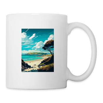 Doubtless Bay Neuseeland Vintage Reiseposter - Tasse - Weiß - Rechts