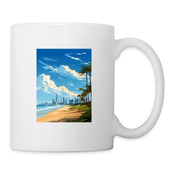 Gold Coast Australien Deko Vintage Reiseposter - Tasse - Weiß - Rechts