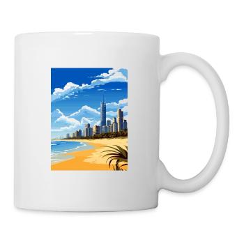Gold Coast Australien Deko Vintage Reiseposter - Tasse - Weiß - Rechts