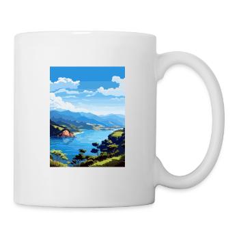 Marlborough Sounds Neuseeland Reiseposter - Tasse - Weiß - Rechts