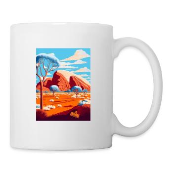 Uluṟu Kata Tjuṯa Nationalpark Reiseplakat - Tasse - Weiß - Rechts