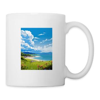 Pegasus Bay Baygift Neuseeland Reiseposter - Tasse - Weiß - Rechts