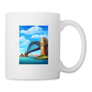 Sydney Harbour Bridge Australien Reiseposter - Tasse - Weiß - Rechts